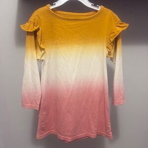 Tea Collection Gradient Gold, White, and Pink Dress